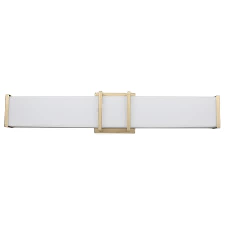 One Light Led Vanity Light W/ Brushed Gold Finish And Acrylic Shade